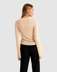 ELKA HENLEY KNIT TOP WOMENS KNITWEAR