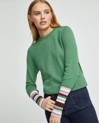 MADELINE STRIPE SLEEVE KNIT TOP WOMENS KNITWEAR