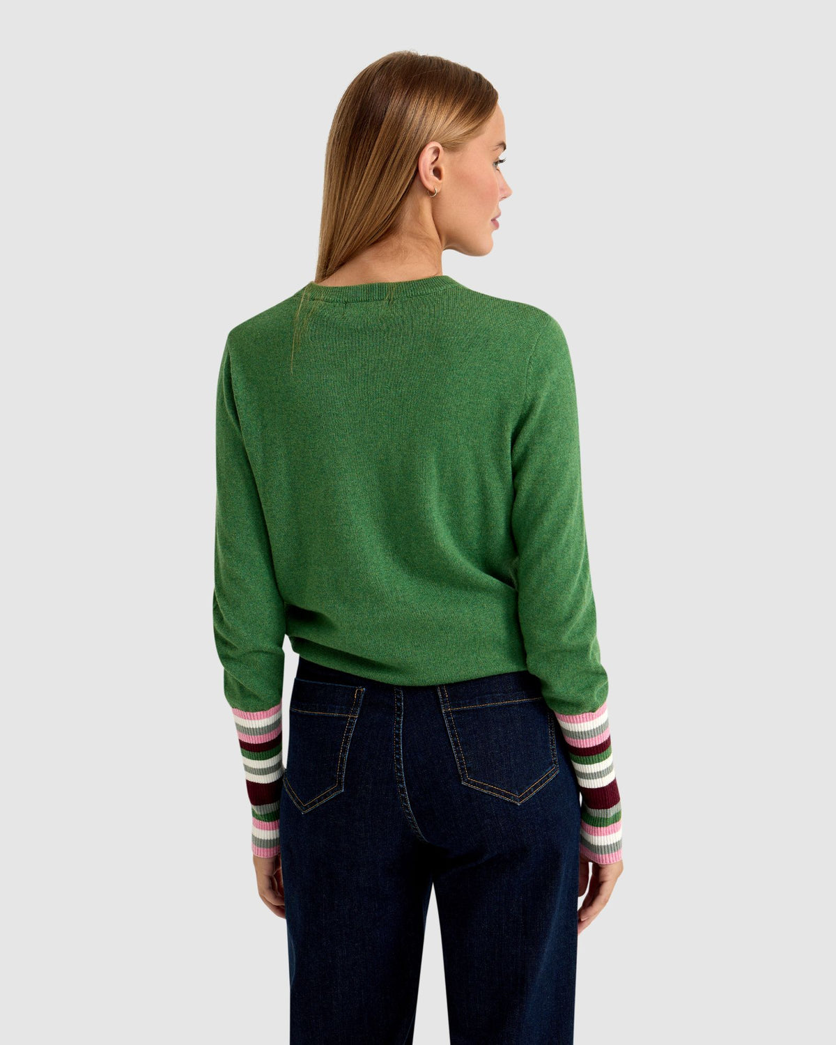 MADELINE STRIPE SLEEVE KNIT TOP WOMENS KNITWEAR