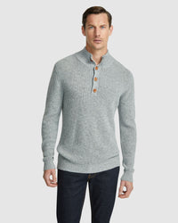 CEDRIC BUTTON COLLAR KNIT TOP MENS KNITWEAR