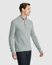 CEDRIC BUTTON COLLAR KNIT TOP MENS KNITWEAR