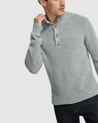 CEDRIC BUTTON COLLAR KNIT TOP MENS KNITWEAR