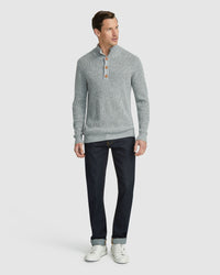 CEDRIC BUTTON COLLAR KNIT TOP MENS KNITWEAR