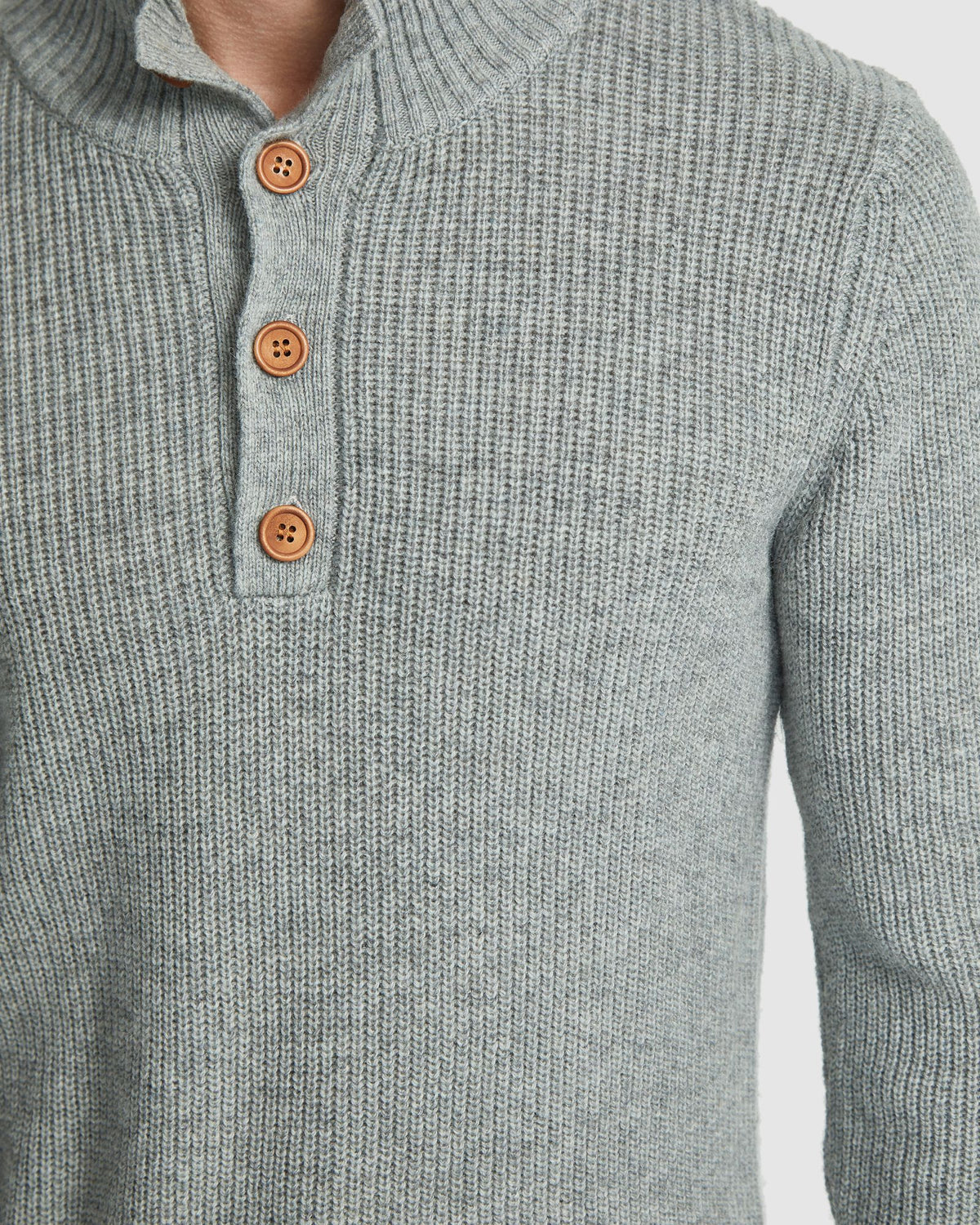 CEDRIC BUTTON COLLAR KNIT TOP MENS KNITWEAR