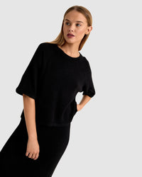 HOLLY SHORT SLEEVE KNIT TOP WOMENS KNITWEAR