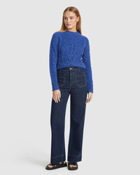 JESSE DONEGAL CABLE KNIT TOP WOMENS KNITWEAR