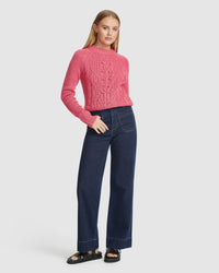 JESSE DONEGAL CABLE KNIT TOP WOMENS KNITWEAR