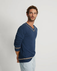 BRUNO CASHMERE BLEND V-NECK TOP - AVAILABLE ~ 1-2 weeks MENS KNITWEAR