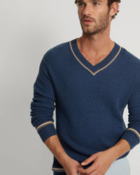 BRUNO CASHMERE BLEND V-NECK TOP - AVAILABLE ~ 1-2 weeks MENS KNITWEAR