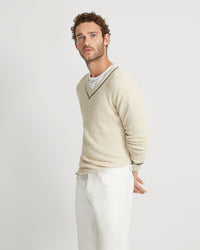 BRUNO CASHMERE BLEND V-NECK TOP - AVAILABLE ~ 1-2 weeks MENS KNITWEAR