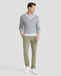 RICHIE CRICKET CABLE KNIT TOP MENS KNITWEAR