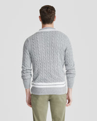 RICHIE CRICKET CABLE KNIT TOP MENS KNITWEAR