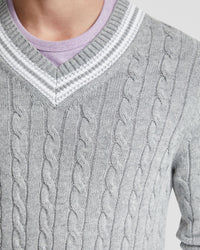 RICHIE CRICKET CABLE KNIT TOP MENS KNITWEAR