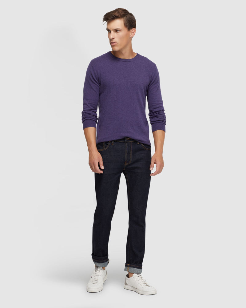 CREW NECK COTTON CASHMERE KNIT MENS KNITWEAR