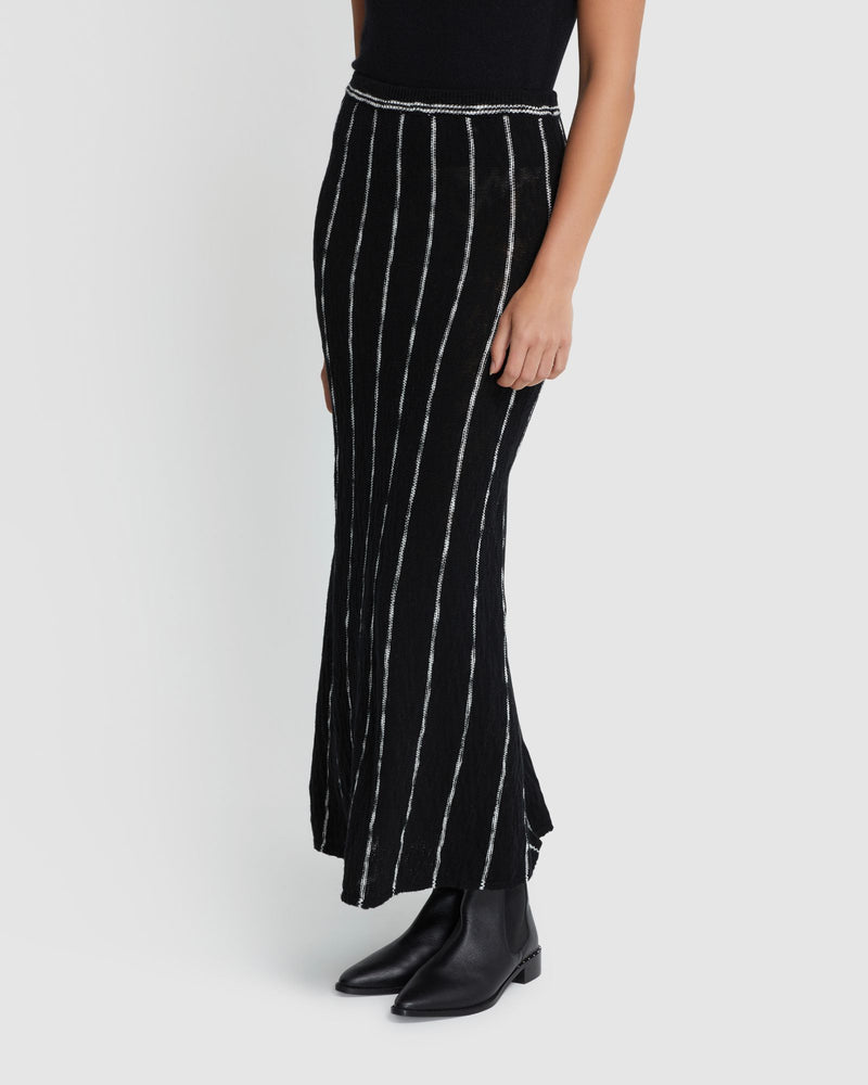 EMILY STRIPED KNIT SKIRT WOMENS SKIRTS