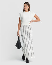 EMILY STRIPED KNIT SKIRT WOMENS SKIRTS