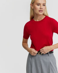 GRACE SHORT SLEEVE CASHMERE BLEND KNIT - AVAILABLE ~ 1-2 weeks WOMENS KNITWEAR