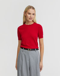 GRACE SHORT SLEEVE CASHMERE BLEND KNIT - AVAILABLE ~ 1-2 weeks WOMENS KNITWEAR