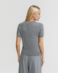 GRACE SHORT SLEEVE CASHMERE BLEND KNIT - AVAILABLE ~ 1-2 weeks WOMENS KNITWEAR