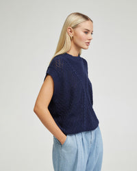 MONICA CABLE KNIT VEST - AVAILABLE ~ 1-2 weeks WOMENS KNITWEAR