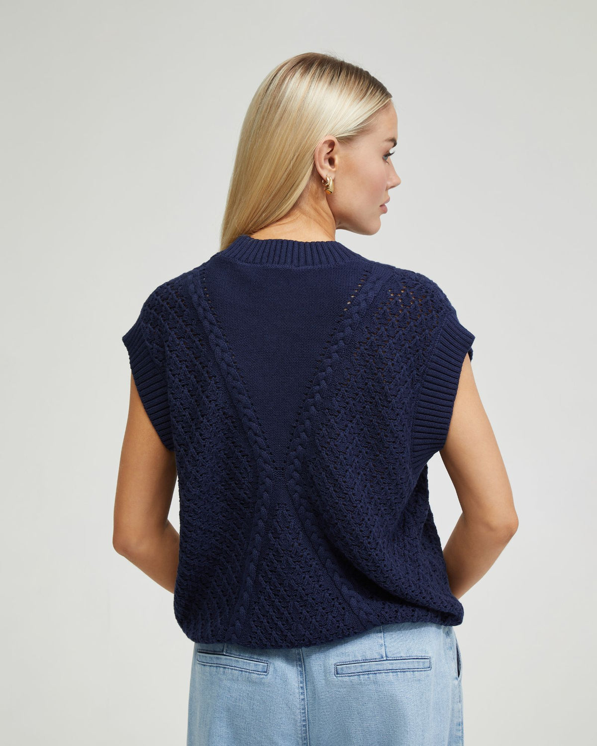 MONICA CABLE KNIT VEST - AVAILABLE ~ 1-2 weeks WOMENS KNITWEAR