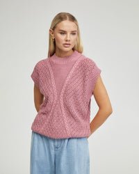 MONICA CABLE KNIT VEST - AVAILABLE ~ 1-2 weeks WOMENS KNITWEAR