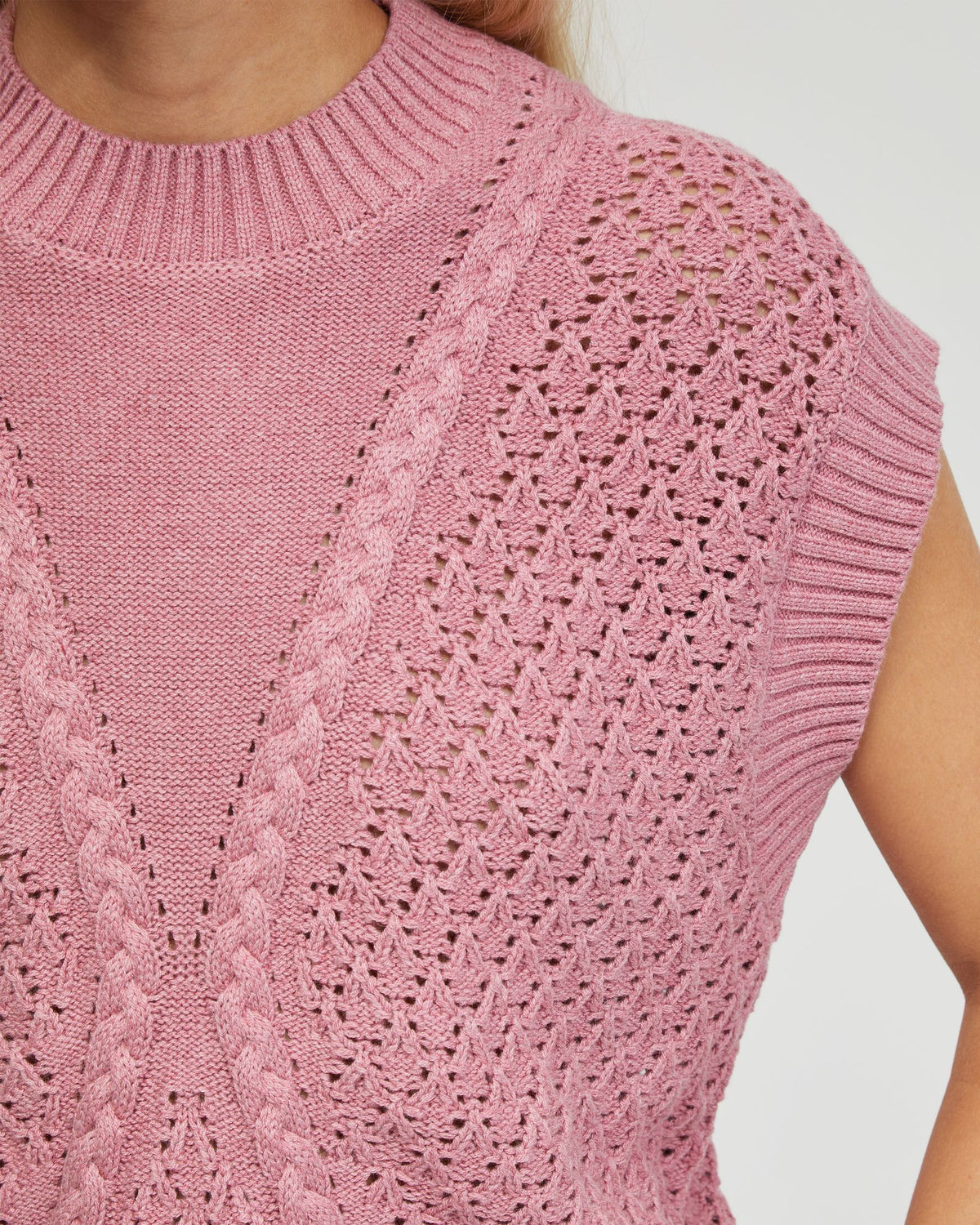 MONICA CABLE KNIT VEST - AVAILABLE ~ 1-2 weeks WOMENS KNITWEAR