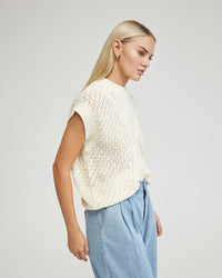 MONICA CABLE KNIT VEST - AVAILABLE ~ 1-2 weeks WOMENS KNITWEAR