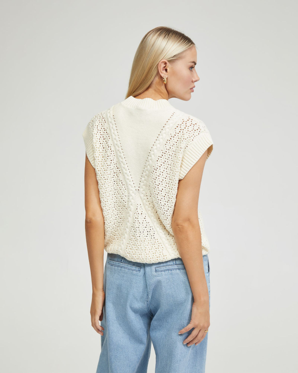 MONICA CABLE KNIT VEST - AVAILABLE ~ 1-2 weeks WOMENS KNITWEAR