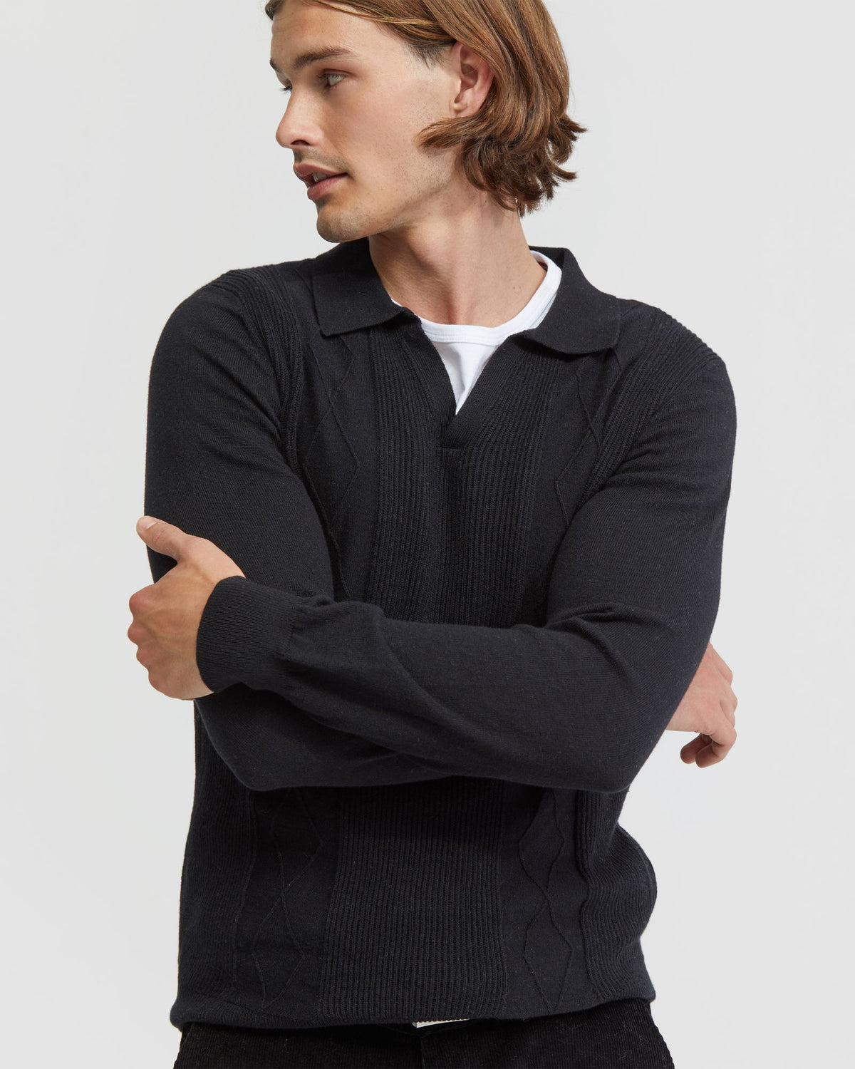 RUFUS POLO COLLAR KNIT MENS KNITWEAR