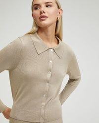 AGGIE KNITTED METALLIC CARDIGAN - AVAILABLE ~ 1-2 weeks WOMENS KNITWEAR