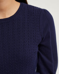 KIRSTIN CABLE KNIT TOP - AVAILABLE ~ 1-2 weeks WOMENS KNITWEAR