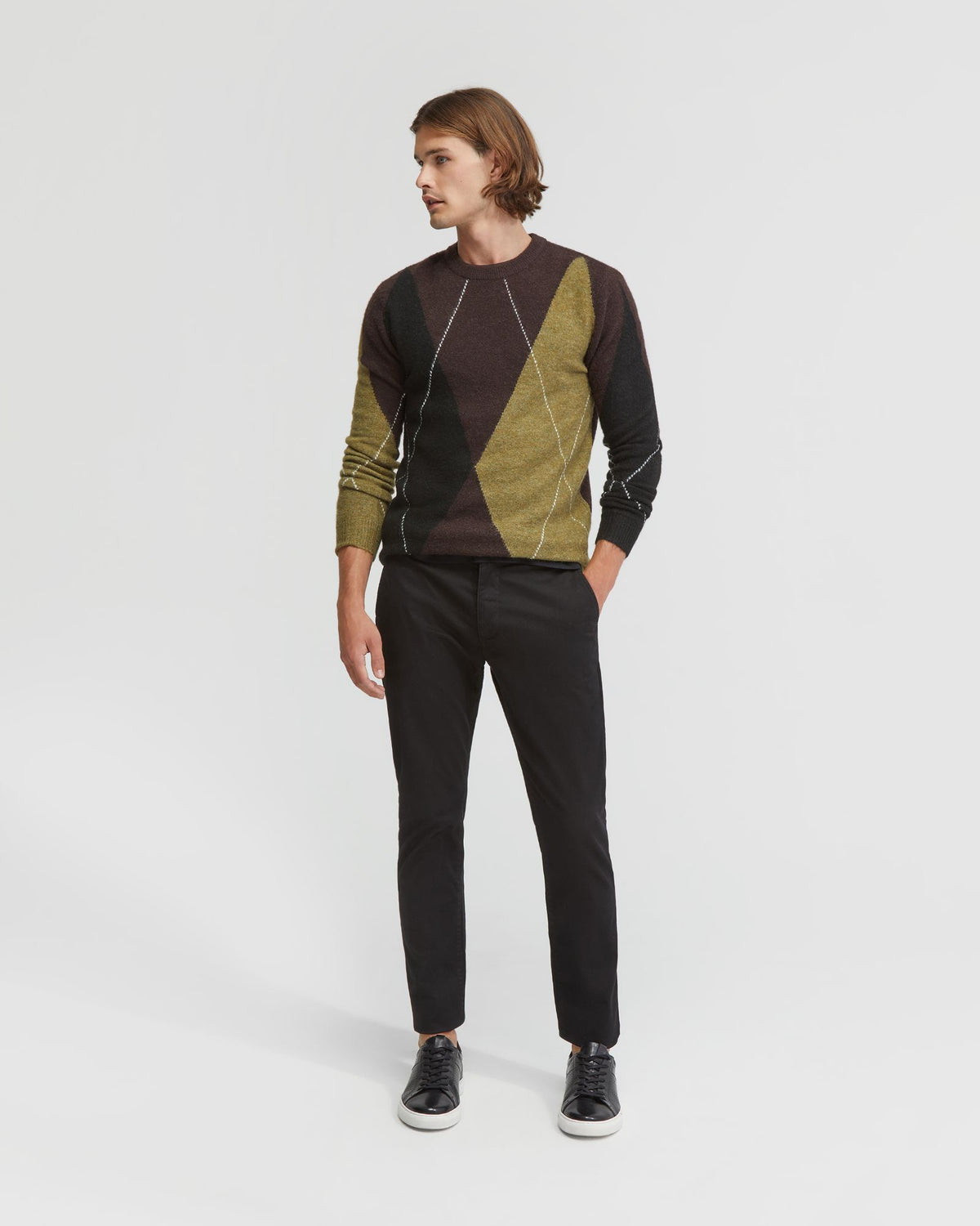 OLIVER ARGYLE KNIT MENS KNITWEAR