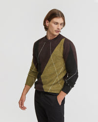 OLIVER ARGYLE KNIT MENS KNITWEAR