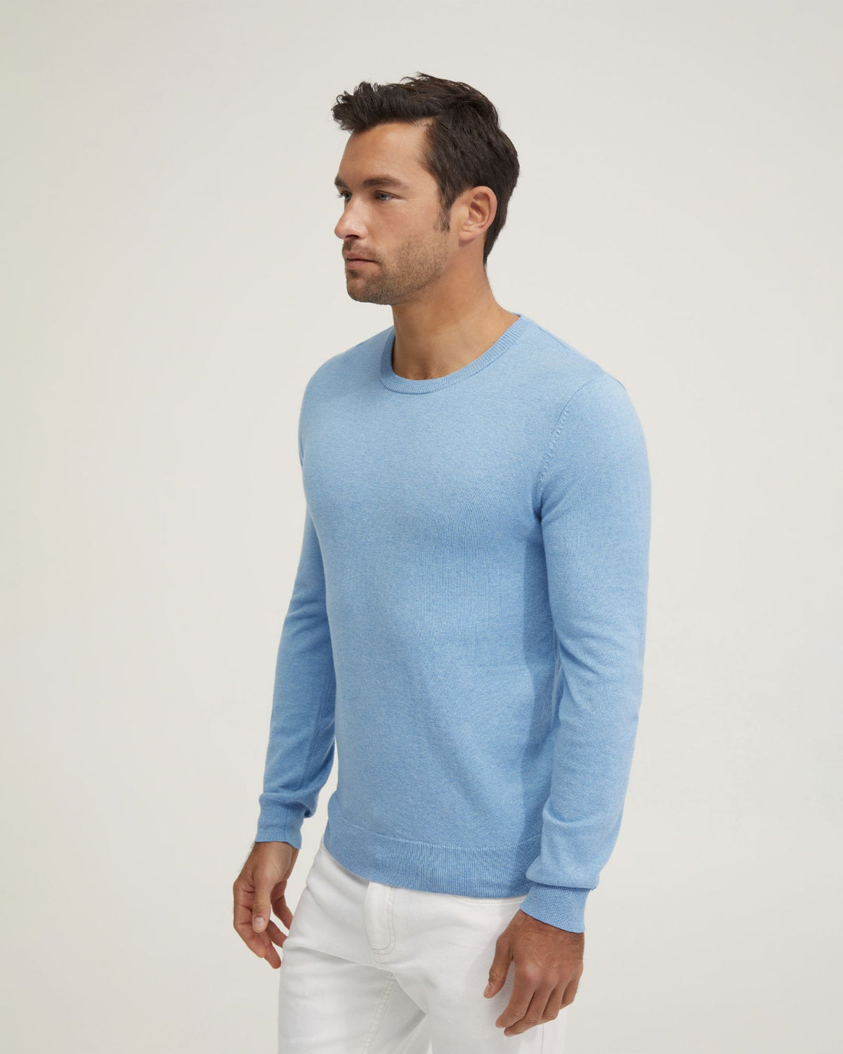 BASIC CREW NECK CASHMERE BLEND TOP MENS KNITWEAR