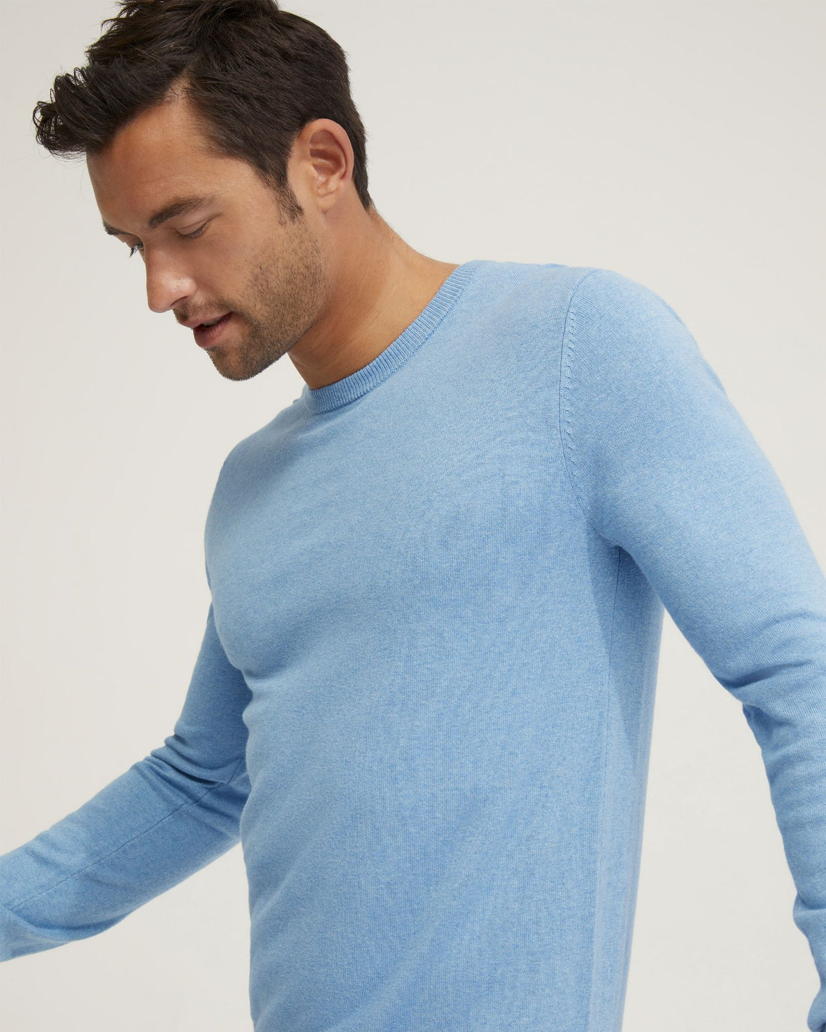 BASIC CREW NECK CASHMERE BLEND TOP MENS KNITWEAR