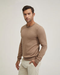 BASIC CREW NECK CASHMERE BLEND TOP MENS KNITWEAR