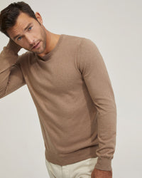 BASIC CREW NECK CASHMERE BLEND TOP MENS KNITWEAR