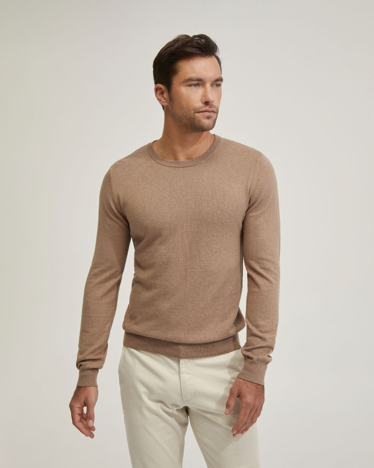 BASIC CREW NECK CASHMERE BLEND TOP MENS KNITWEAR