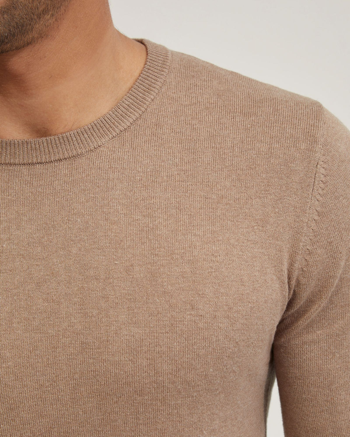 BASIC CREW NECK CASHMERE BLEND TOP MENS KNITWEAR