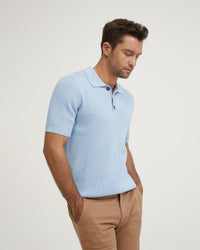 DALE COTTON KNITTED POLO MENS KNITWEAR