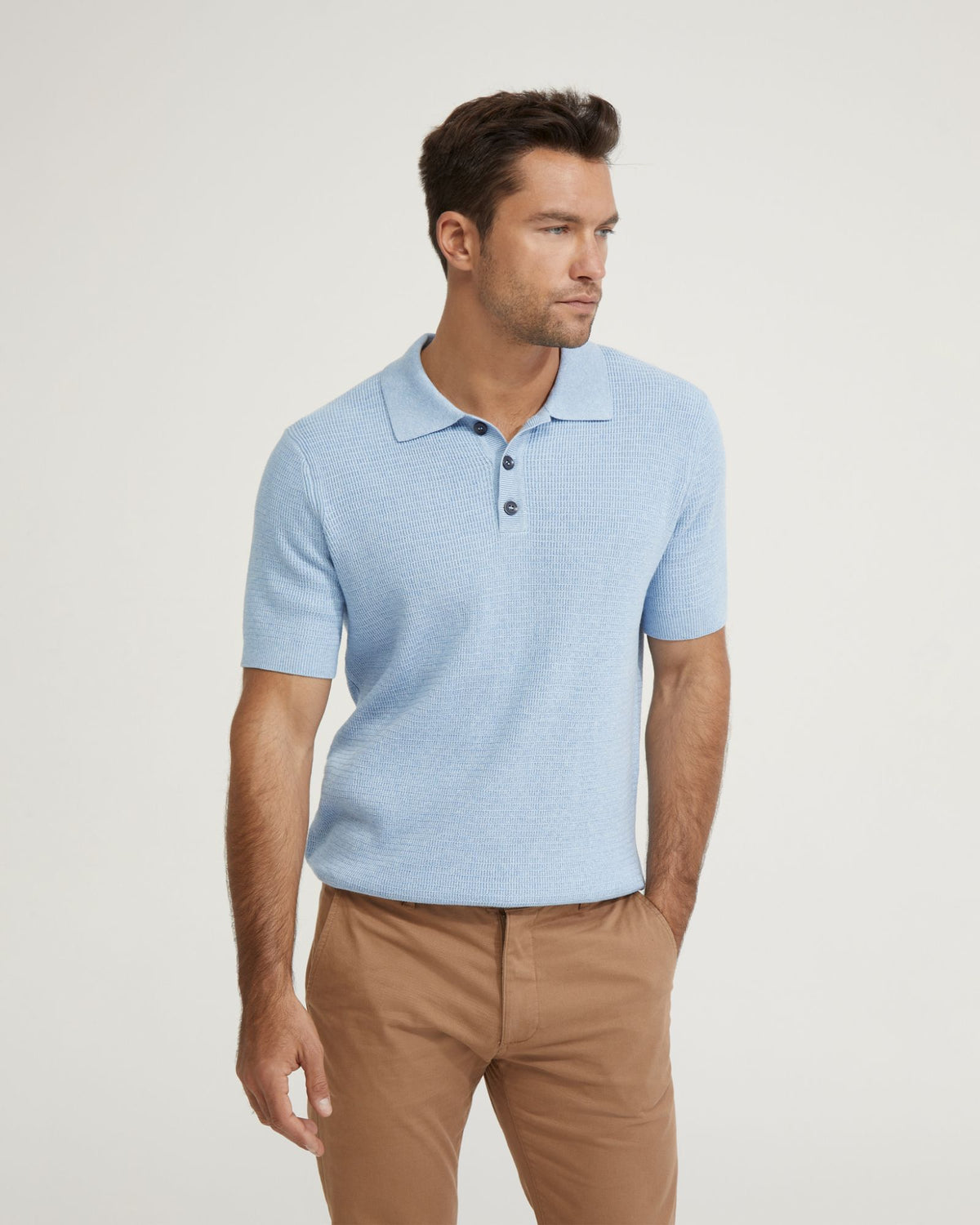 DALE COTTON KNITTED POLO MENS KNITWEAR