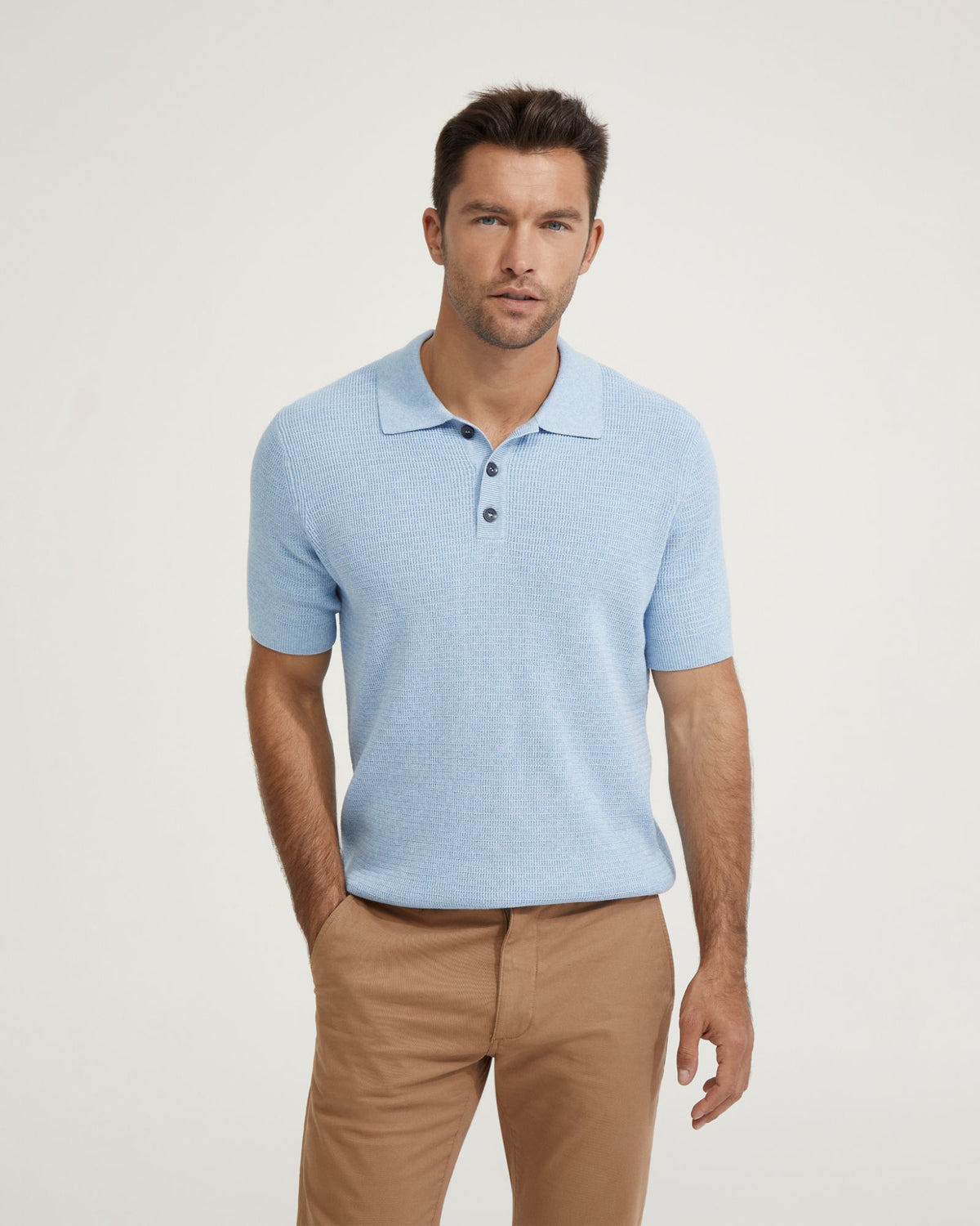 DALE COTTON KNITTED POLO MENS KNITWEAR