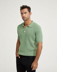 DALE COTTON KNITTED POLO MENS KNITWEAR