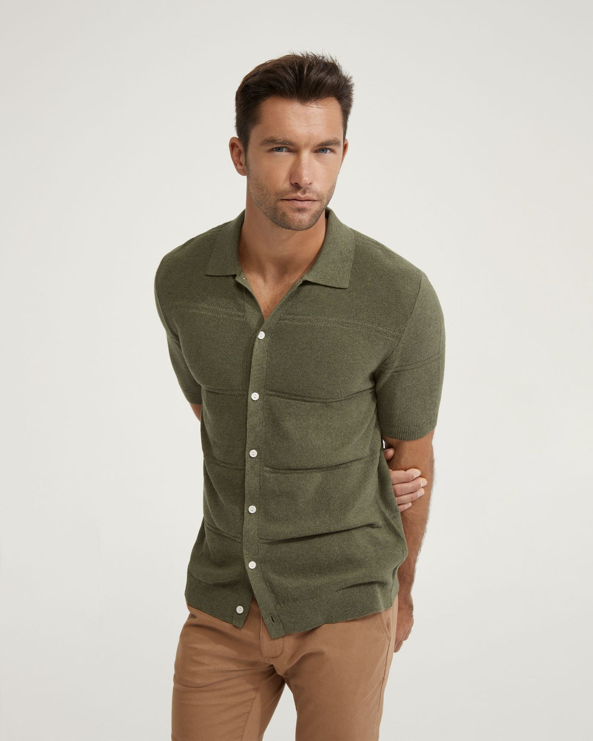 JACK COTTON KNITTED SHIRT MENS KNITWEAR