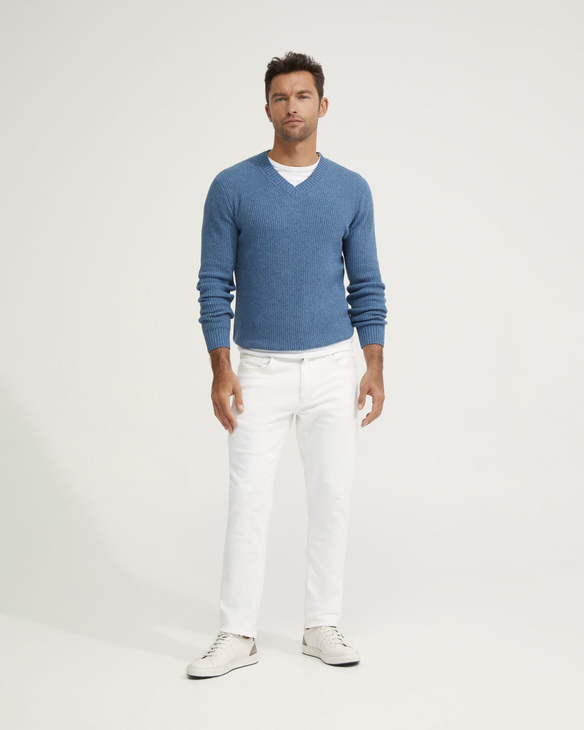 KANE COTTON RIB V-NECK KNIT MENS KNITWEAR