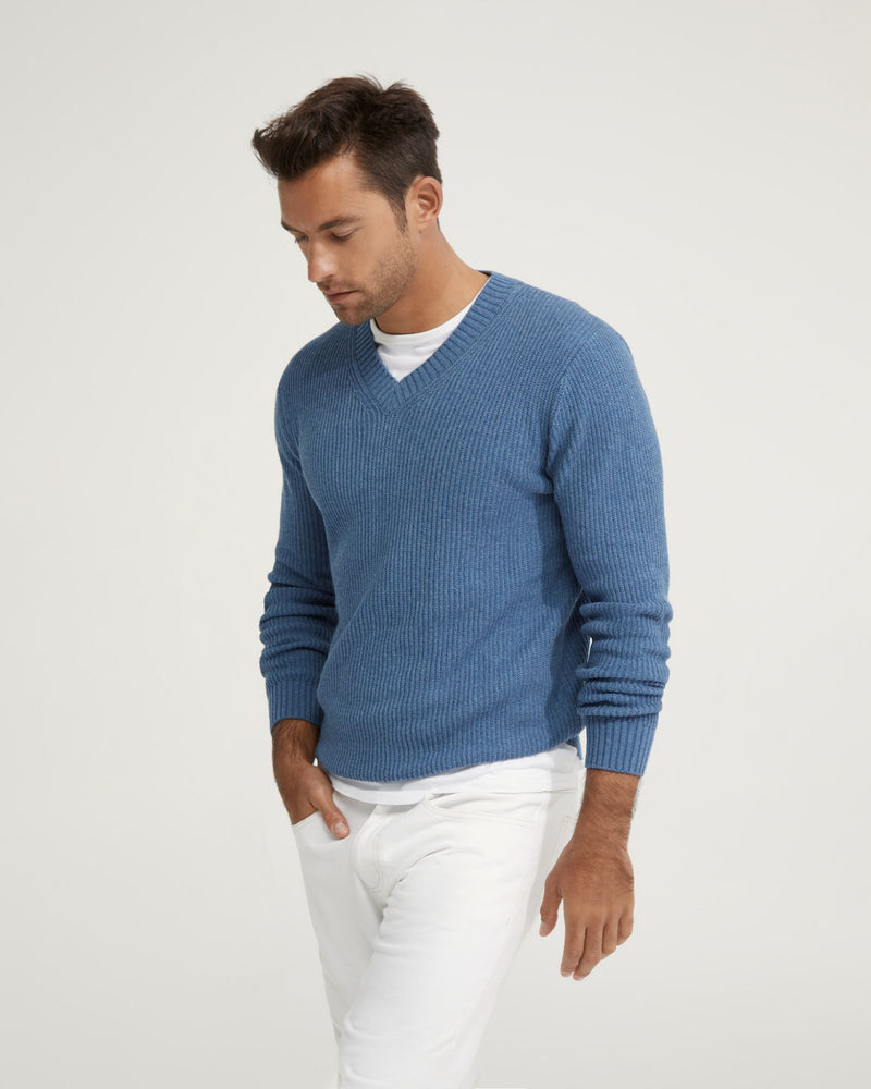 KANE COTTON RIB V-NECK KNIT MENS KNITWEAR