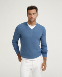 KANE COTTON RIB V-NECK KNIT MENS KNITWEAR