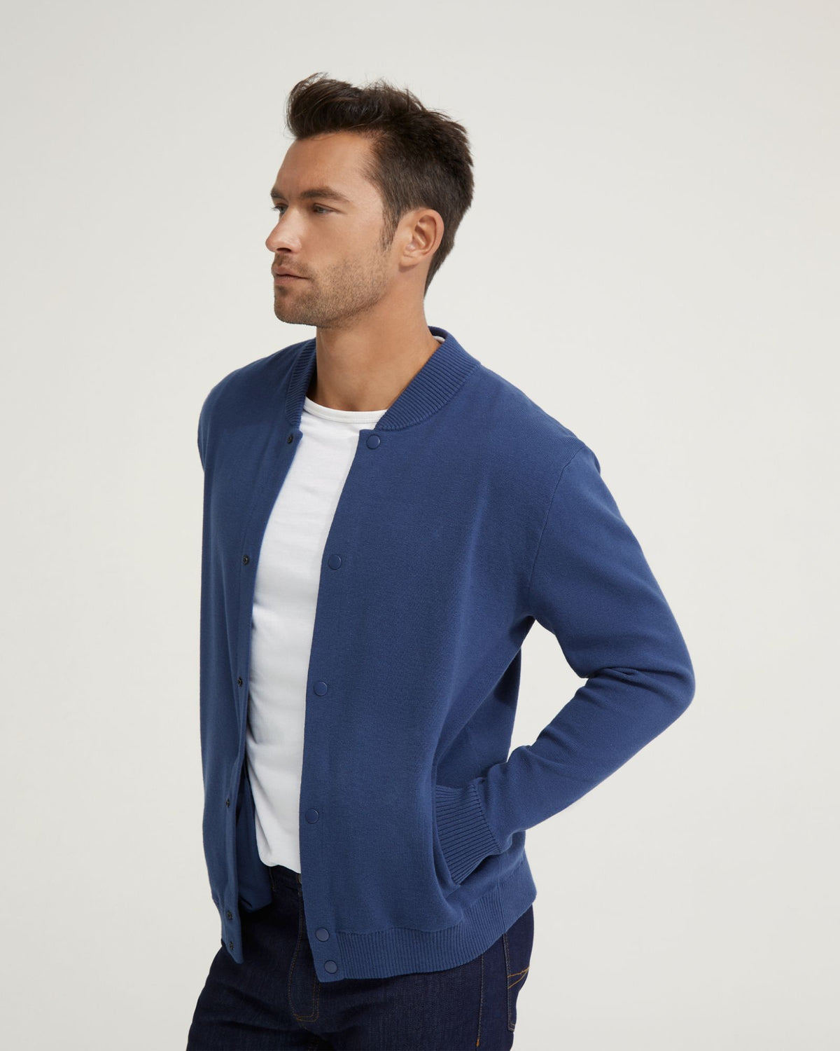 Miles Knitted Bomber Jacket Oxford Shop