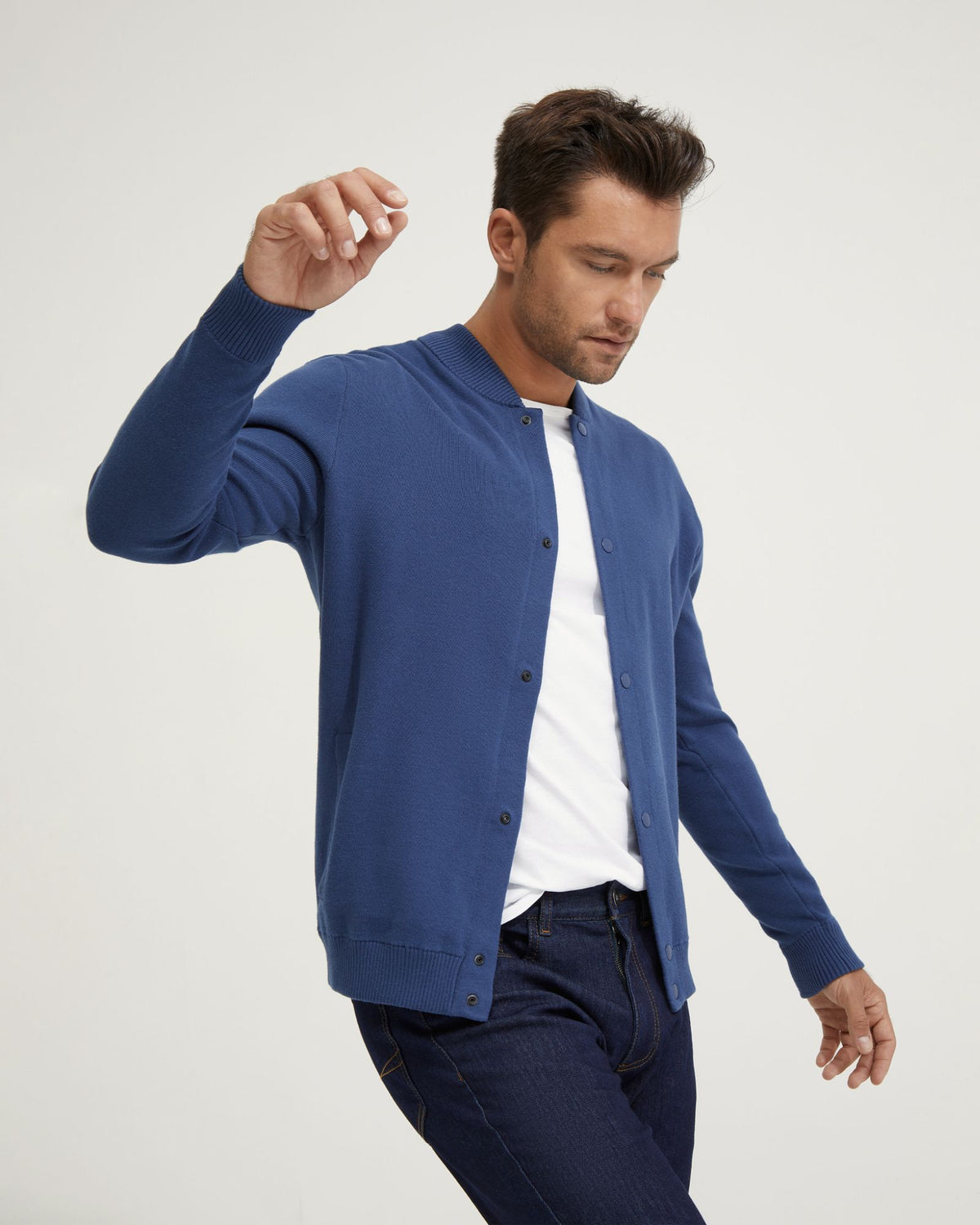 MILES KNITTED BOMBER JACKET MENS JACKETS AND COATS